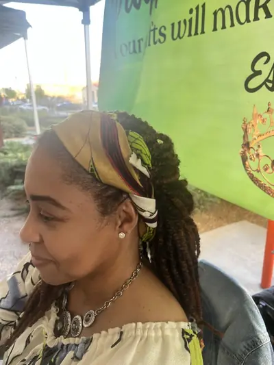 Emerald Bloom Head Wrap — handmade Kenyan fabric head wrap by Wrapped Crown 2016