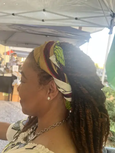 Golden Savanna Head Wrap — handmade Kenyan fabric head wrap by Wrapped Crown 2016